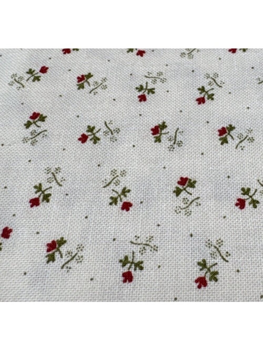 Floral Gatherings by Primitive Gatherings Cotton Fabric 19" x 44" Cream Tiny Red